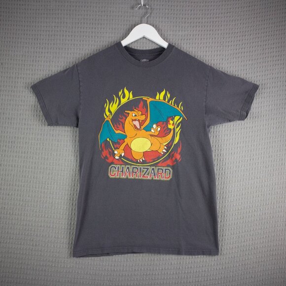 Pokemon Charizard Modern Tee Grey Mens Medium - Picture 1 of 7